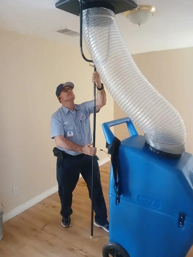 Mini Split Installation technician using HEPA equipment in Moses Lake